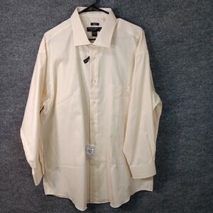 Pronto Uomo Non-Iron Button Up Classic Fit Dress Shirt Pocket Ivory See Photos